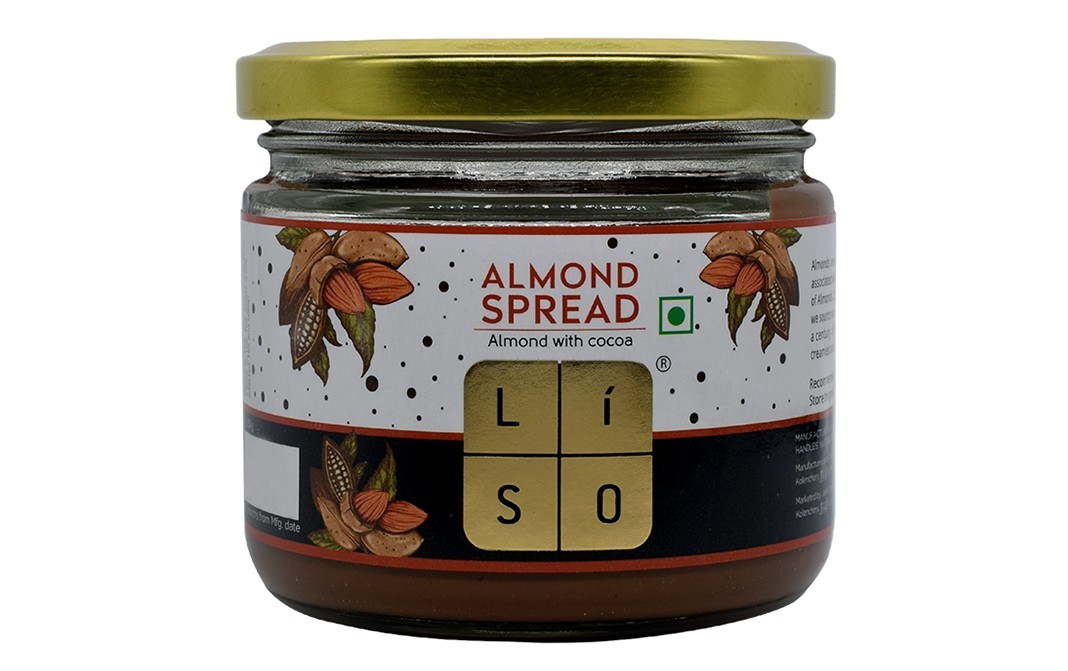 Liso Almond Spread Almond with Cocoa   Glass Jar  290 grams